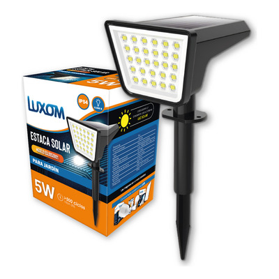 Estaca Reflector Para Jardin Led Solar 5w Luxom