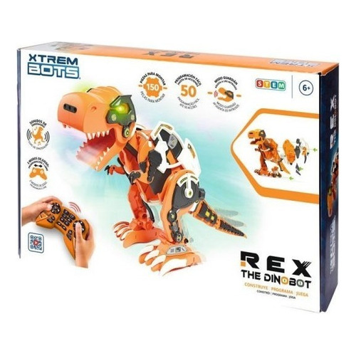 Xtrem Bots Robot Dinosaurio T Rex Programable Radio Control Color Naranja Personaje Rex The Dinobot
