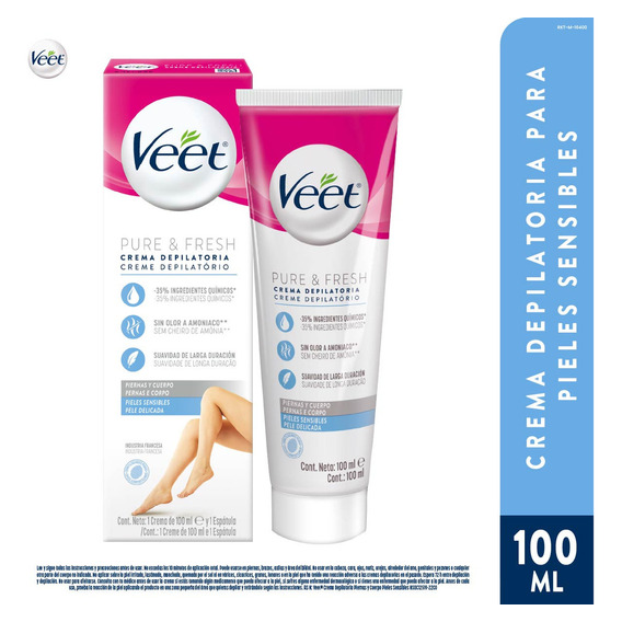 Veet Crema Depilatoria Pure & Fresh piel sensible 100ml