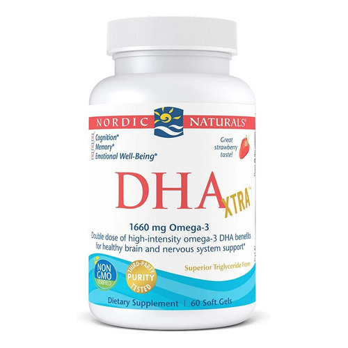 Dha Xtra 1.660 Mg - 60 Softgels - Nordic Naturals Sabor Frutilla