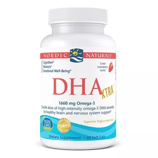 Dha Xtra 1.660 Mg - 60 Softgels - Nordic Naturals Sabor Frutilla