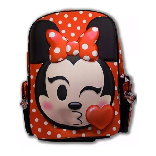 Mochila Minnie Mouse - Espalda Wabro 17 Emoji Art 84116 Color Rojo