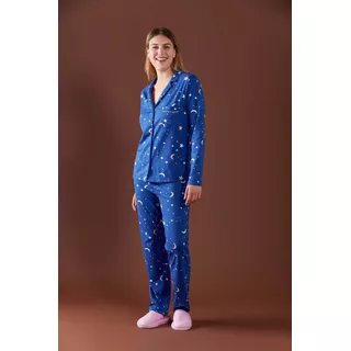 Pijama Camisero Invierno Woman Promesse Infinity Art 10179