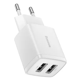 Carregador De Parede Duplo Usb Baseus Mini 10.5w Cor Branco