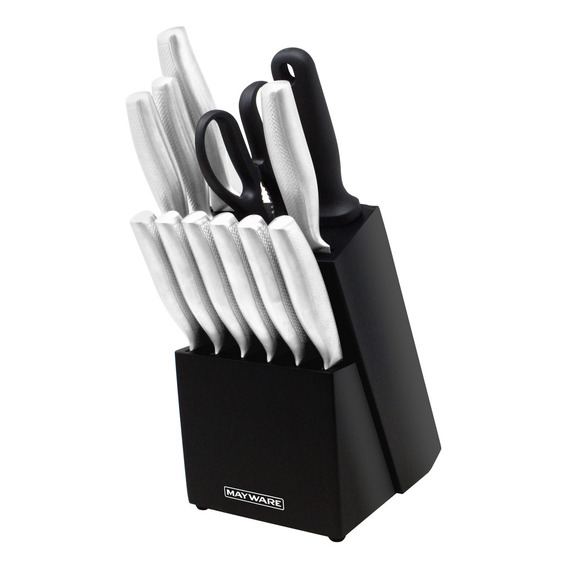 Mayware Set De Cuchillos De Acero Inoxidable Con 13 Piezas Color Plateado