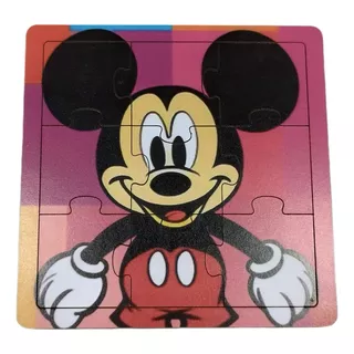 Quebra Cabeça De Madeira Mdf 9 Peças Tema Mickey