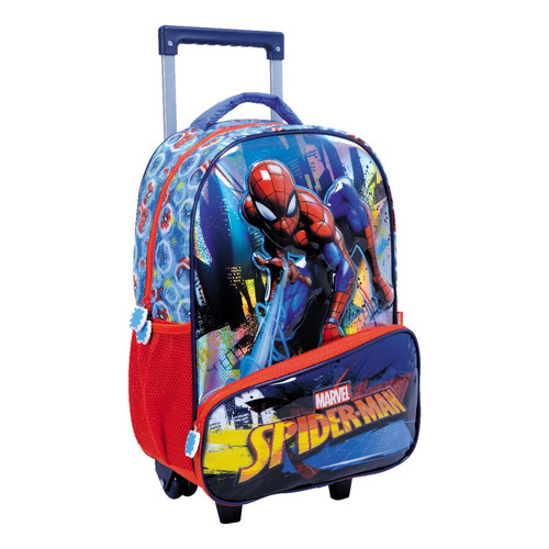 Mochila Con Carro 17 Spider Man City Marvel Wabro