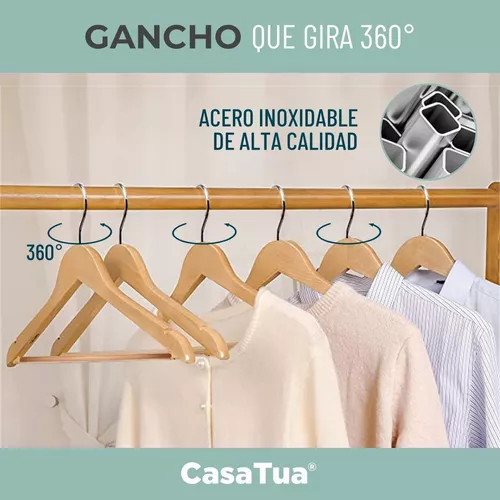 Set de 8 colgadores para ropa madera