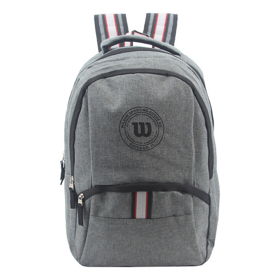 Mochila Wilson Porta Notebook Urbana Gym Reforzada Deportes Color Gris Diseño de la tela Liso