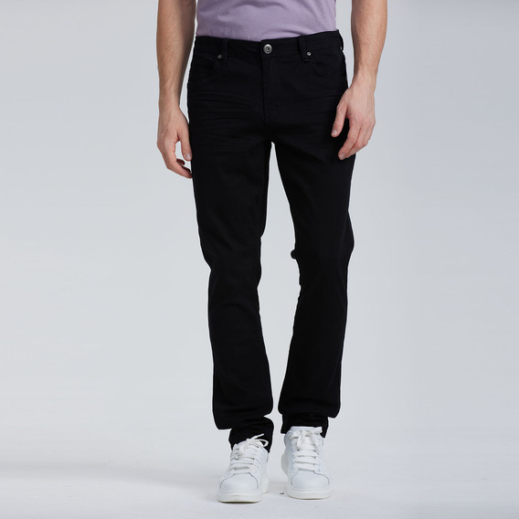 Jeans Hombre Slim Color Negro Fashion's Park