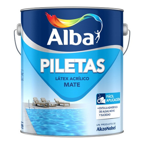 Pintura Latex Al Agua Para Piletas Piscinas Celeste X 4 Lts