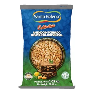 Amendoim Vegano Torrado Sem Pele Sem Sal S. Helena C/1 - 1kg