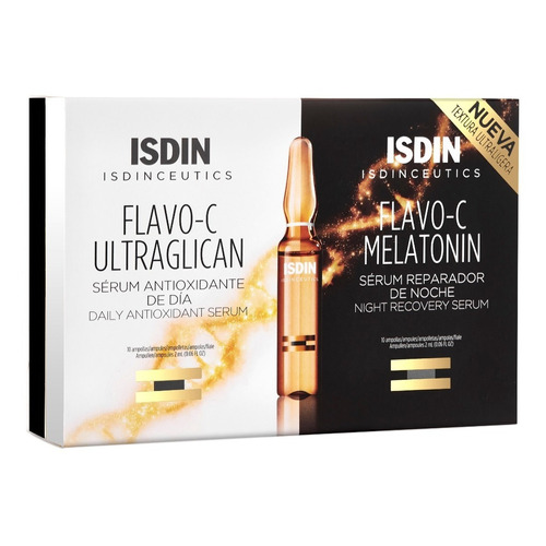 Isdinceutics Flavo-c Ultraglican & Melatonin Amp. 10+10x2ml  Tipo de piel Todo tipo de piel