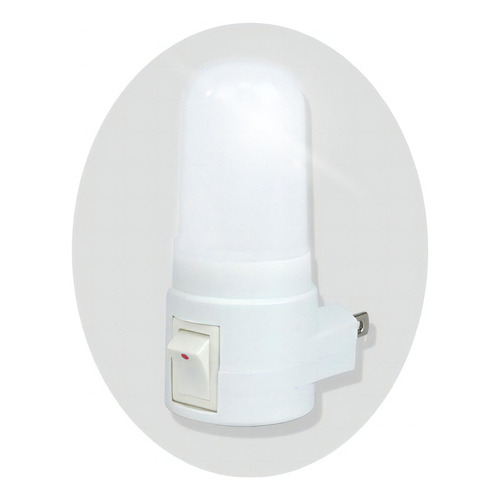Lámpara De Noche Luz Led Fría Con Apagador 1.2w 80 Lumenes Color Blanco