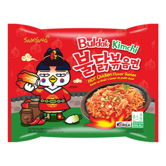 Ramen Coreano Buldak Hot Chicken Kimchi Picante 4 Pieza