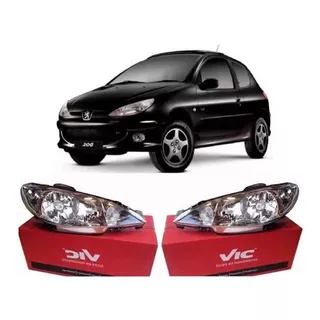 Juego Optica Delantera Peugeot 206 2004 Al 2012 Marca Vic