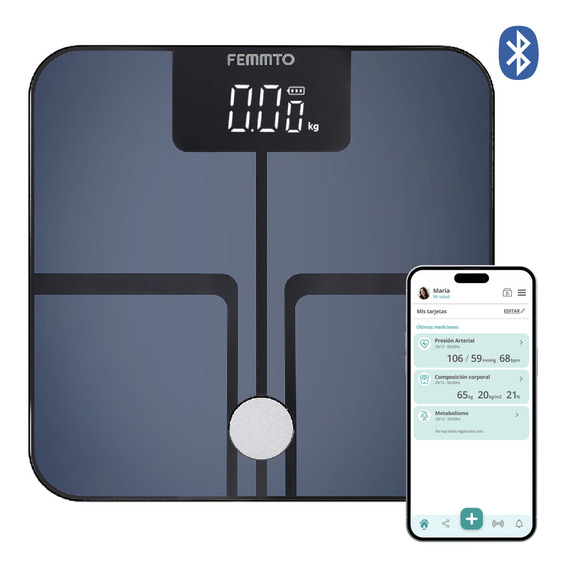 Femmto balanza digital baño bluetooth personal corporal personas 180kg grasa corporal masa muscular metabolismo basal bioimpedancia