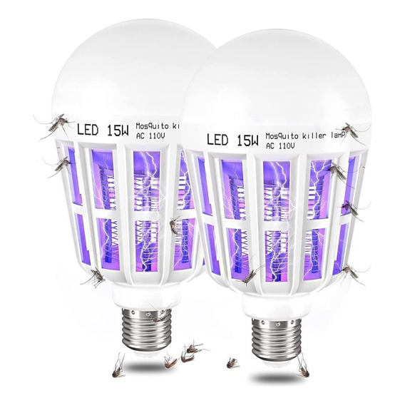 2 Lampara Luz Led Mata Mosquitos Insectos Calidad Everest