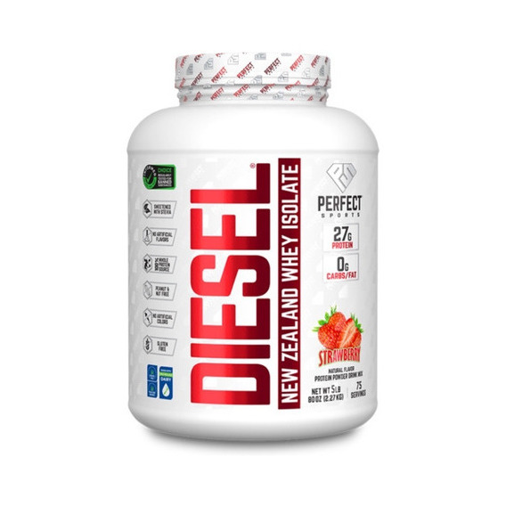 Proteína isolatada Diesel 5 Lbs 75 serv Perfect Sports sabor Strawberry