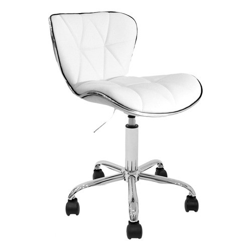 Silla Con Ruedas Giratoria Para Escritorio Pc Colores Diseño Color Blanco Material del tapizado Cuero sintético