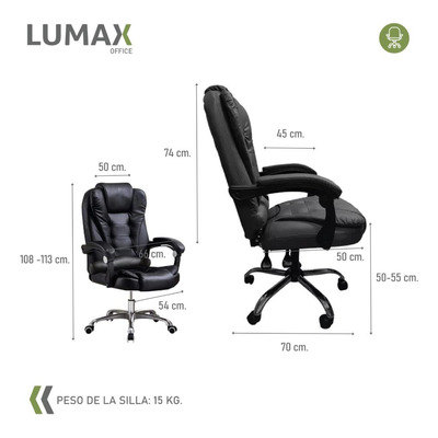 Silla De Escritorio Ejecutiva Ergonomica Oferta Premium Color Negro Material Del Tapizado Cuero Sintético