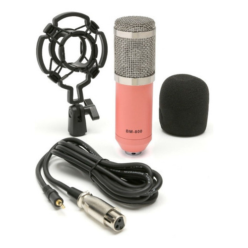 Microfono Profesional Youtube Set Estudio Video Juegos Bm800 Rosa