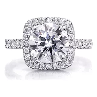 Anel Moissanite Quadrado 300 Pontos 3ct Diamante Prata 925