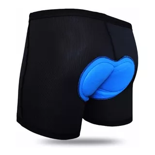 Shorts Gel Silicone 3d Coolmax Azul Ciclismo Bicicleta Cueca