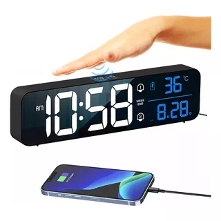 Temperatura Reloj Digital Led Recargable Con Batería Adornos