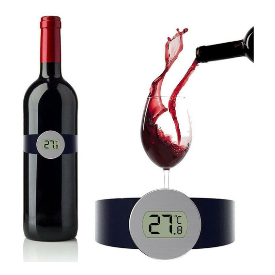 Termometro Digital Vino Brazalete Botella Sommelier C / Pila