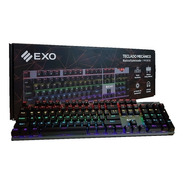Teclado Gamer Exo Mk806 Qwertz Español Color Negro