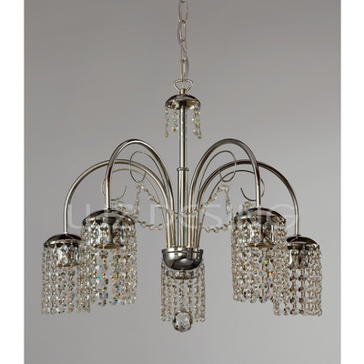Lampara Velador Lyon Cromo Cristal Cairel Apto Led 