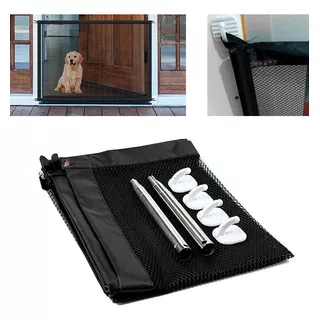 Malla De Seguridad Para Mascotas O Bebes Puerta De Seguridad Color Negro