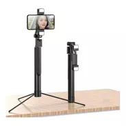 Tripode Celular Y Camara Palo Selfie Estabilizador Con Luces