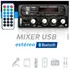 Mezclador Bluetooth Boog 12v Fm + para micrófono de sonido de coche, color negro