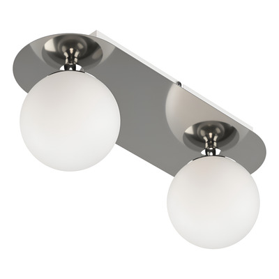 Plafon Techo 2 Luces Globo Opal G9 Linea Relleu Cromo Rd
