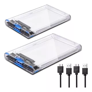 2 Pcsgabinete Carcasa Disco Duro 2.5'' Sata Case Externo Usb