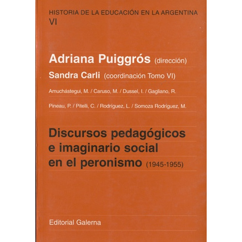 Discursos Pedagogicos E Imaginario Social Tomo 6 - Puiggros