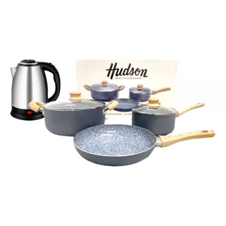 Combo Set Ollas Hudson Granito Pava Electrica Hervidora 4pz