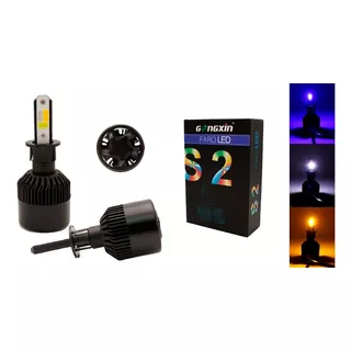 Kit Focos Led 3 Colores Ámbar, Azul Y Blanco H1 A H13 9004/7