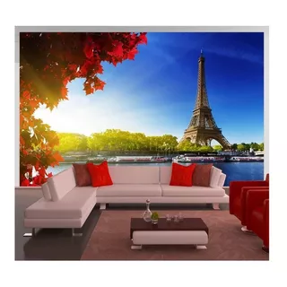 Adesivo De Parede Paris Torre Eiffel Folhas 3d 8,5m² Ncd140