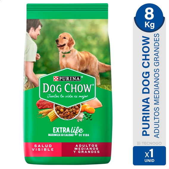 Alimento Dog Chow Vida Sana Digestión Sana para perro adulto de raza mediana y grande sabor mix en bolsa de 8 kg