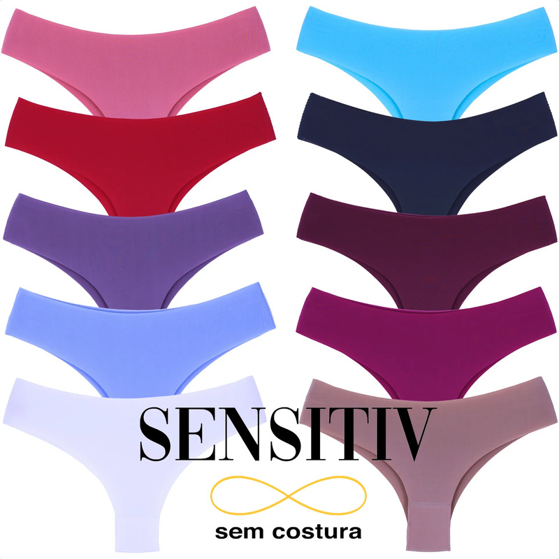 Kit 10 Calcinhas Sem Costura Premium Conforto Invisível Kit 10 Calcinhas Sem Costura Premium Conforto Invisível
