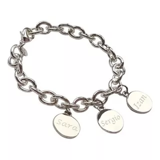 Pulsera De La Familia Con 3 Dijes Grabado De Nombres Incluid