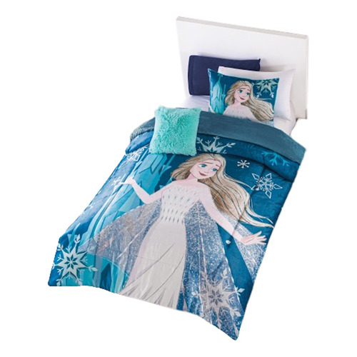 Cobertor con manga Colchas Concord Frozen Mystical color azul de 220cm x 160cm