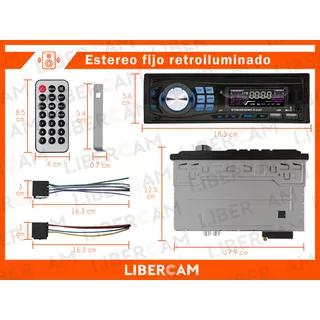 Stereo Para Auto Libercam Rste-03fijo Bluetooth Display Lcd Mp3 Usb Radio Fm Sd Retroiluminado