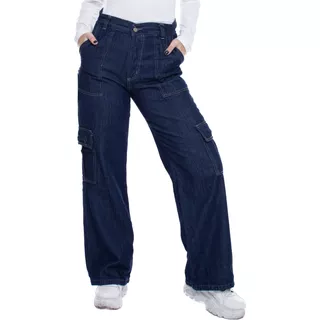 Jean Wide Leg Ancho Recto Tiro Alto Pantalón Palazo, No Mom