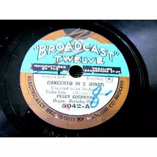 78 Rpm Usa Broadcast Twelve Violin Solo Chanson Indoue 1920