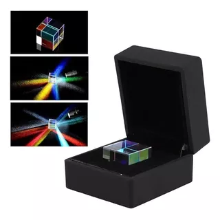  Prisma Cube Vidrio Óptico Cristal Con Caja De Regalo 0.9in