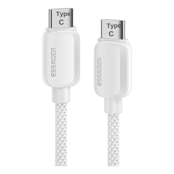 Cable Tipo C Essager Carga Rapida 100W Para iPhone 15/ Macbook/ Samsung/ Huawei/ Dell/ Hp/ Lenovo - 1 Metro